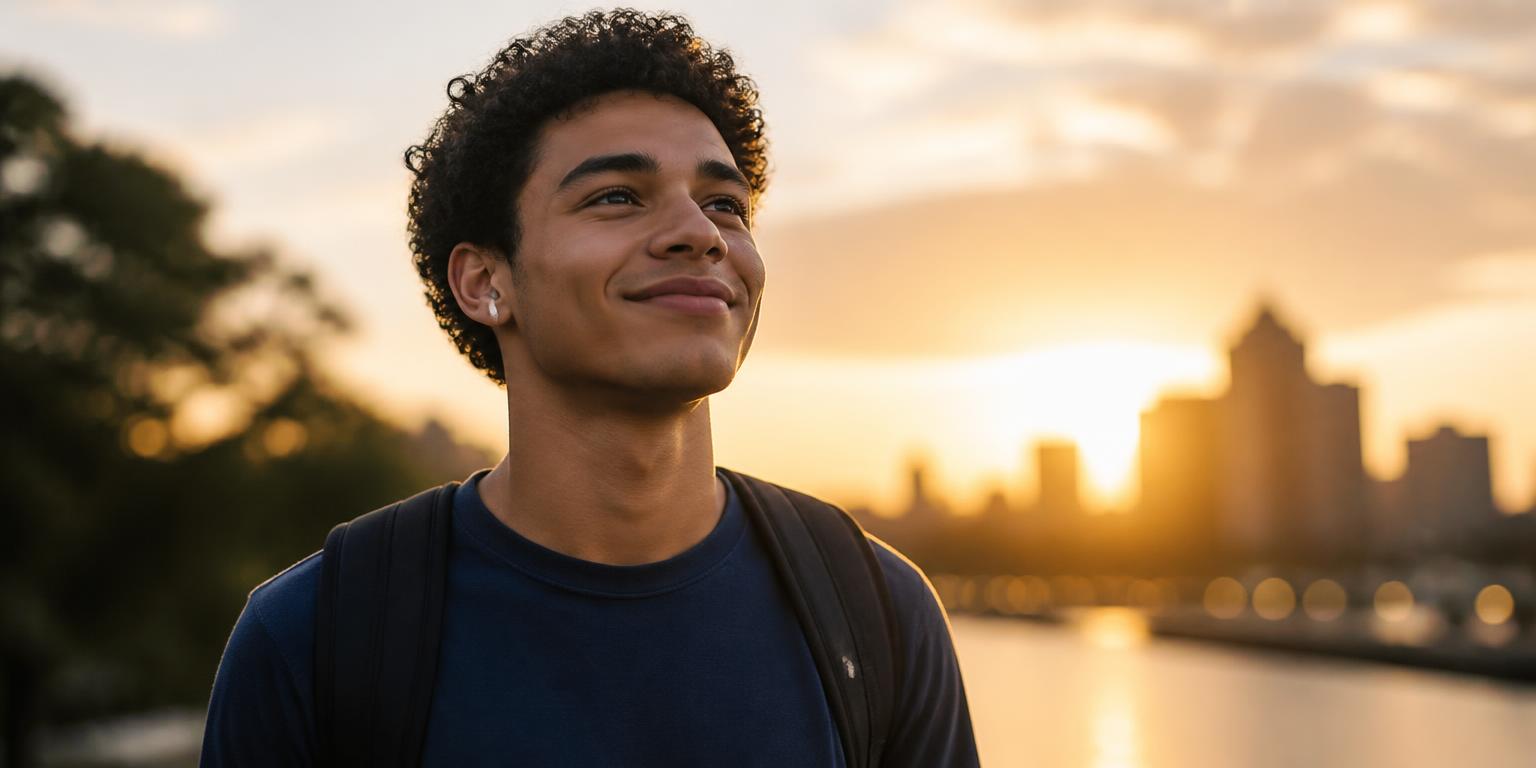 A young adult looking toward a bright future